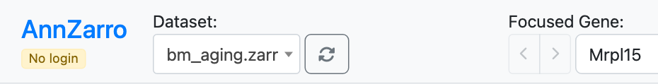 Header with the yellow No login badge